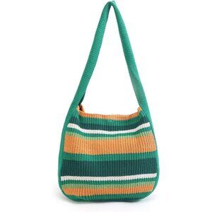 Women's Green-A Shoulder Handbags Crocheted Bags Large Knit Bag Tote Bag